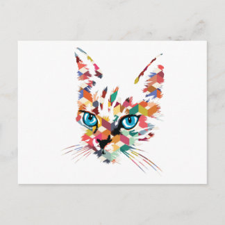 POP ART CAT POSTCARD