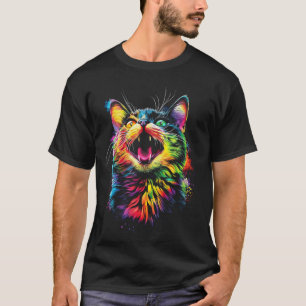 Pop Art Cat Rainbow T-Shirt
