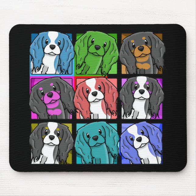 Pop Art Cavalier King Charles Spaniel Mouse Pad (Front)