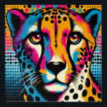 Pop Art Cheetah 12 x 12 Acrylic Wall Art<br><div class="desc">A 12 x 12 piece of acrylic wall art featuring a Pop Art Cheetah! Original artwork!</div>