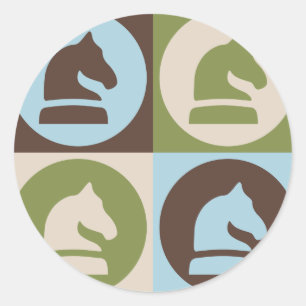 Pop Art Chess Classic Round Sticker