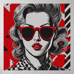Pop art chic portrait of a woman  poster