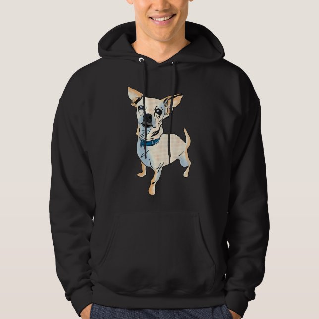 Pop Art Chihuahua Dog Breed Graphic Alone Hoodie (Front)