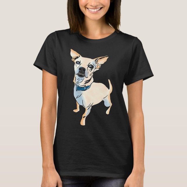 Pop Art Chihuahua Dog Breed Graphic Alone T-Shirt (Front)
