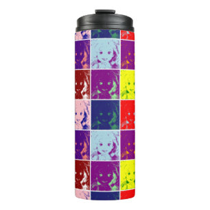 pop art child doll ink portrait thermal tumbler