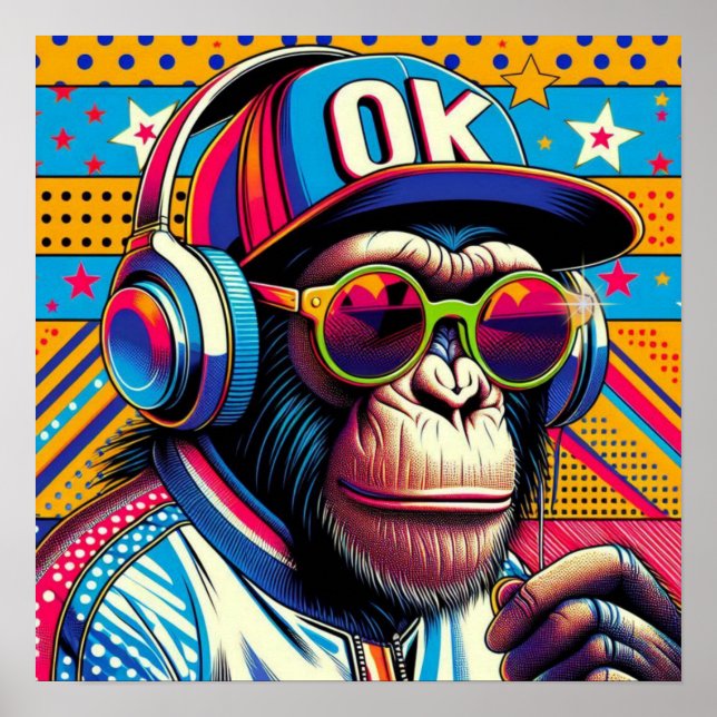 POP-ART CHIMPANZEE 10 POSTER (Front)