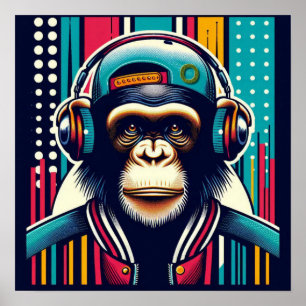 POP-ART CHIMPANZEE 2 POSTER