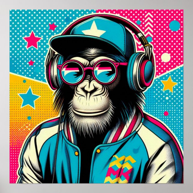 POP-ART CHIMPANZEE 4 POSTER (Front)