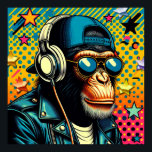 POP ART CHIMPANZEE 7 POSTER<br><div class="desc">The chimpanzee (Pan troglodytes), also simply known as the chimp, is a species of great ape native to the forests and savannahs of tropical Africa. It has four confirmed subspecies and a fifth proposed one. When its close relative the bonobo was more commonly known as the pygmy chimpanzee, this species...</div>