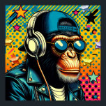 POP ART CHIMPANZEE 7 POSTER<br><div class="desc">The chimpanzee (Pan troglodytes), also simply known as the chimp, is a species of great ape native to the forests and savannahs of tropical Africa. It has four confirmed subspecies and a fifth proposed one. When its close relative the bonobo was more commonly known as the pygmy chimpanzee, this species...</div>