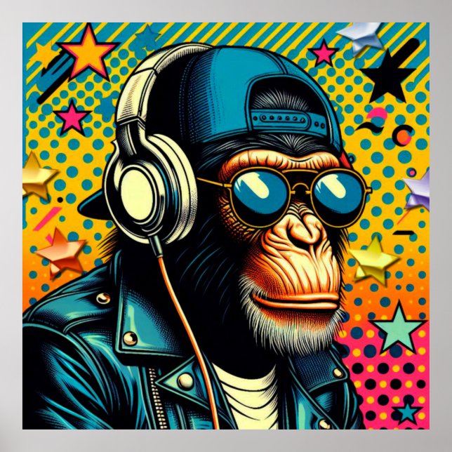 POP ART CHIMPANZEE 7 POSTER (Front)