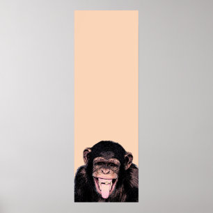 Pop Art Chimpanzee Sticking Tongue Out Poster