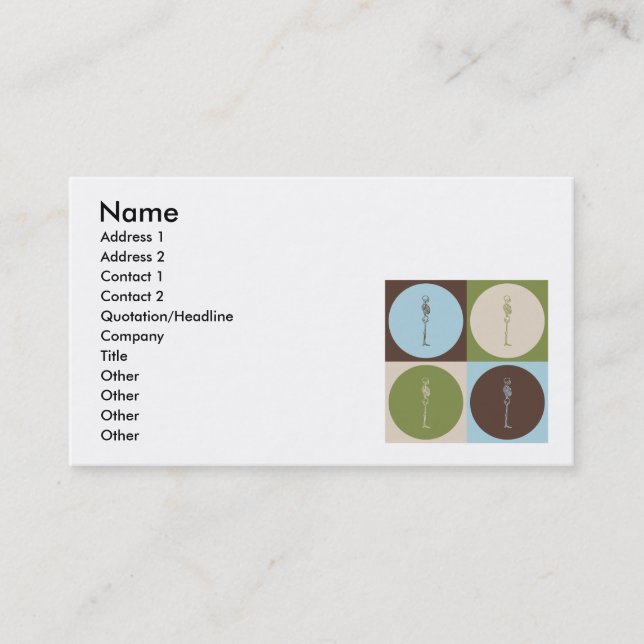 Pop Art Chiropractic Business Card (Front)