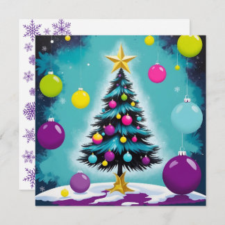 Pop Art Christmas Candy like Coloured Ornaments Holiday Card