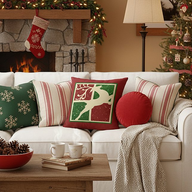 Pop art Christmas deer Cushion (Creator Uploaded)