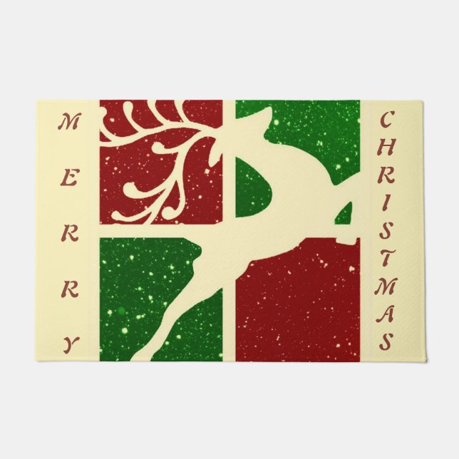 Pop art Christmas deer Doormat (Front)