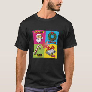 Pop Art Christmas Ho Ho Ho Design T-Shirt