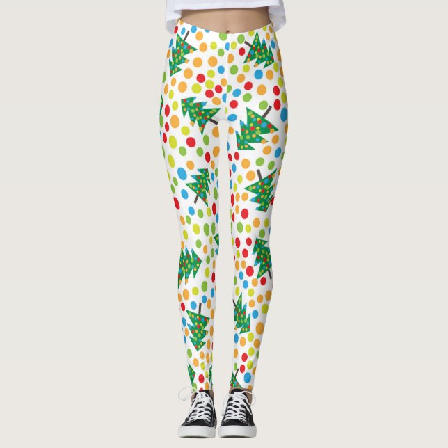 pop art christmas tree leggings (Front)