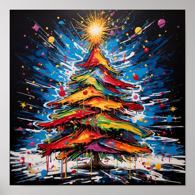 Pop Art Christmas Tree Poster (Front)