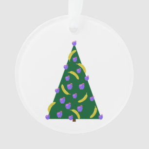 Pop Art Christmas Tree with Apples and Bananas  Ornament