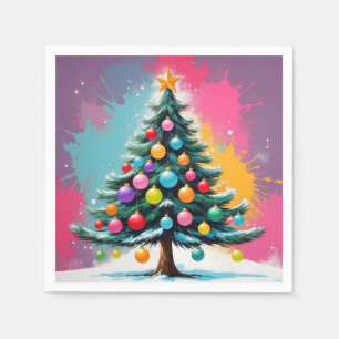 Pop Art Christmas with Splashes of Colours Napkin