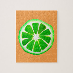 Pop art citrus lime fruit original watercolour jigsaw puzzle