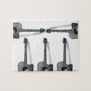 Pop Art Classical Guitar Painting Illustration Jigsaw Puzzle