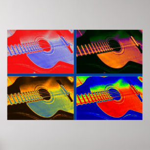 Pop Art Classical Spanish Guitar Poster
