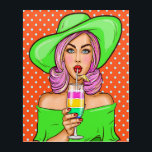 Pop Art Cocktail Chill Acrylic Wall Art<br><div class="desc">I have several versions of this and other fabulous Pop Art Women and Men on my Collections and on the way. I can imagine this throughout a sleek contemporary room or corporate building, as well as a more rustic setting. Please see my Art Category as well as several of my...</div>