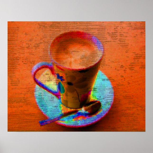 Pop Art Coffee Cup Poster Print (Front)