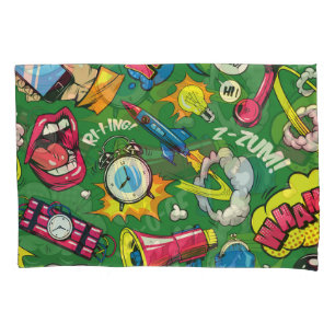Pop Art: Colorful Comic Seamless Pillowcase
