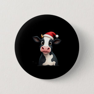 Pop Art Colorful Cow Christmas T-Shirt (1) 6 Cm Round Badge