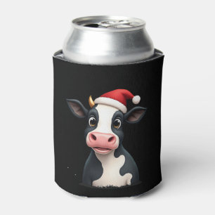 Pop Art Colorful Cow Christmas T-Shirt (1) Can Cooler