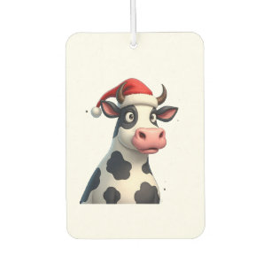 Pop Art Colorful Cow Christmas T-Shirt (1) Car Air Freshener