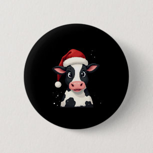 Pop Art Colorful Cow Christmas T-Shirt (2) 6 Cm Round Badge