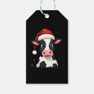 Pop Art Colorful Cow Christmas T-Shirt (2) Gift Tags