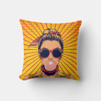 Pop Art Colorful Modern Art Vibrant Cushion