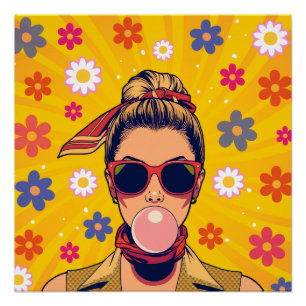 Pop Art Colorful Modern Art Vibrant Poster