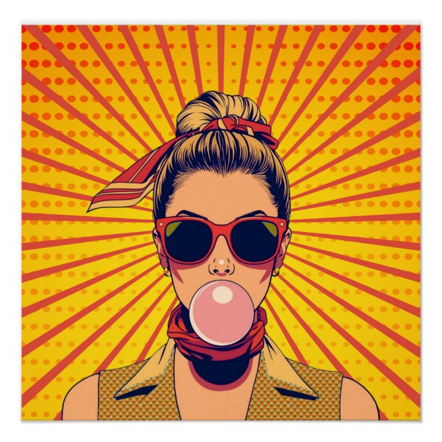 Pop Art Colorful Modern Art Vibrant Poster (Front)