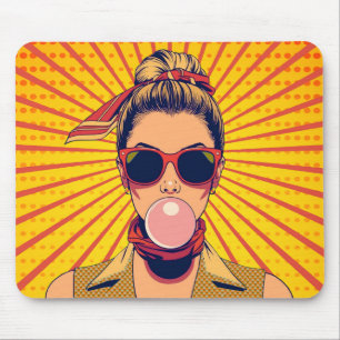 Pop Art Colorido Arte Moderna Vibrante Mouse Pad