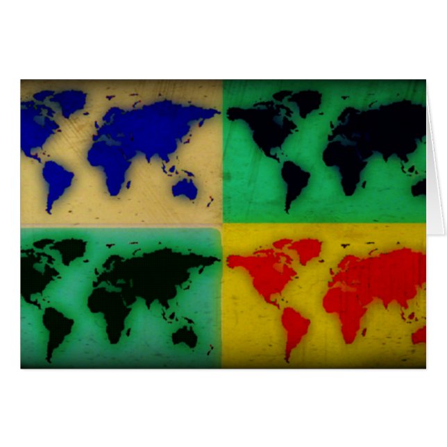 pop art colour world map (Front Horizontal)
