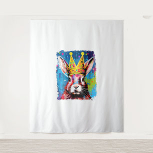 Pop Art Colourful Bunny Rabbit King Queen Tapestry