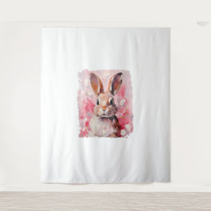 Pop Art Colourful Bunny Rabbit Pink Tapestry