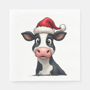 Pop Art Colourful Cow Christmas T-Shirt (2) Napkin