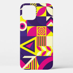 Pop art, colourful geometric shapes. iPhone 12 case