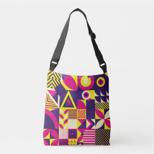 Pop art, colourful geometric shapes. crossbody bag