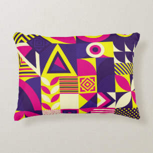 Pop art, colourful geometric shapes. decorative cushion