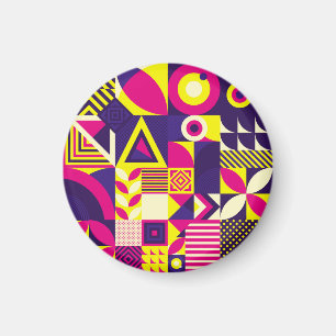 Pop art, colourful geometric shapes. magnet