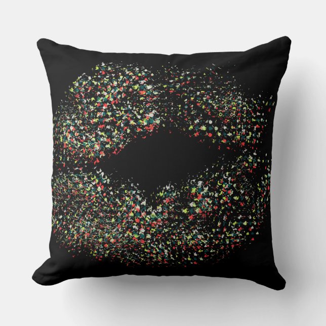Pop Art Colourful Lips Cushion (Front)