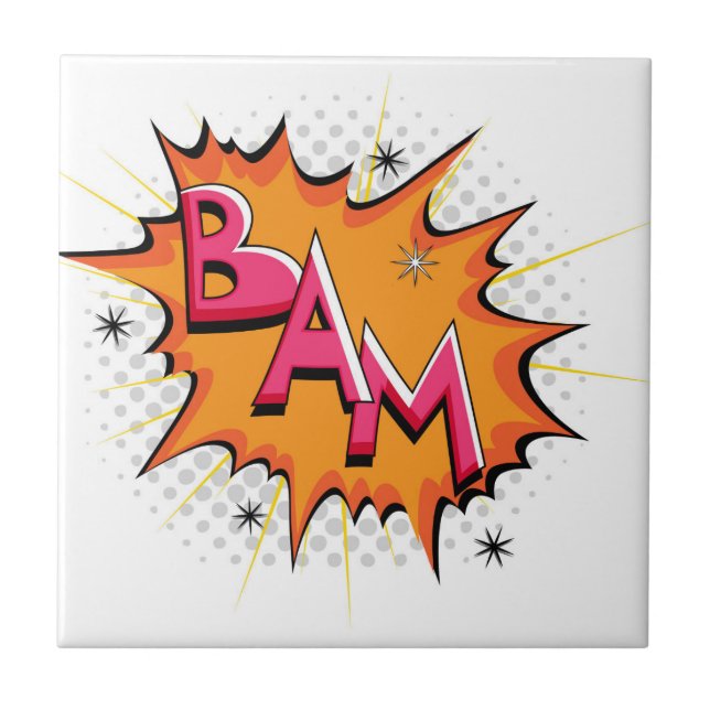 Pop Art Comic Bam! Ceramic Tile (Front)